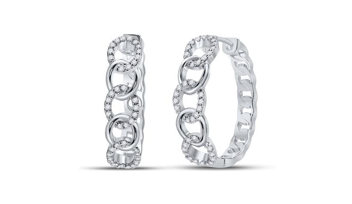 10k Cuban 1/5 Cttw Diamond Hoops