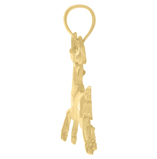10 Karat Yellow Gold Deer Diamond Cut Charm