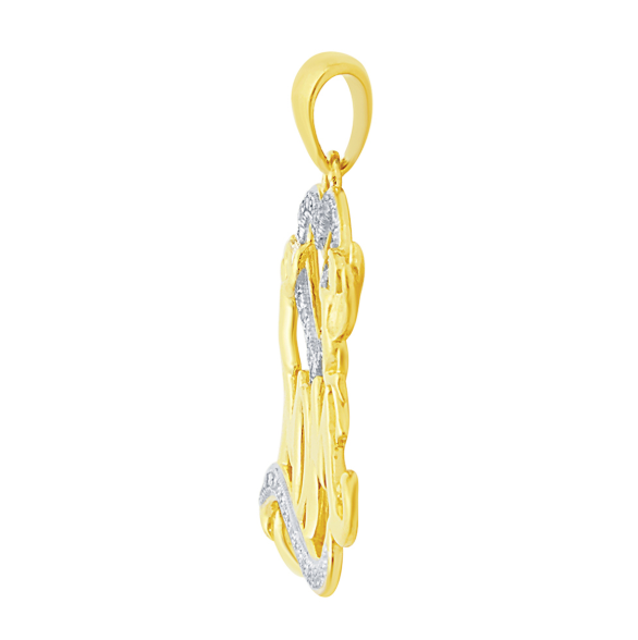 10k Yellow Mom Round 1/5 Cttw Diamonds Charm