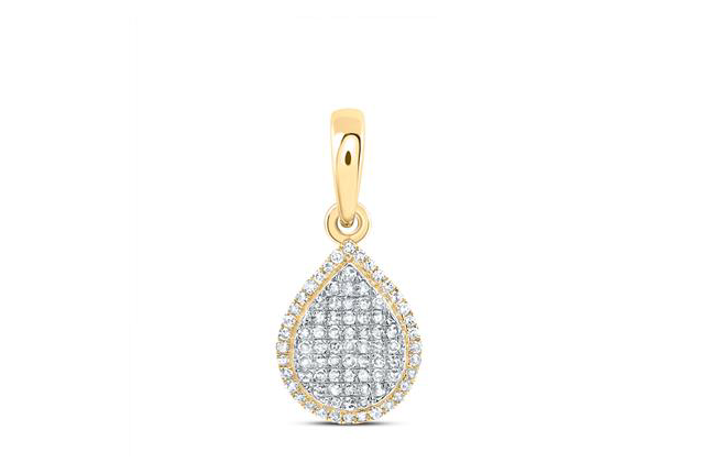 10K Yellow Gold Pear 3/8 Cttw Diamond Charm