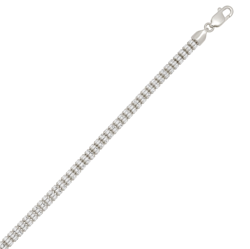 10k White Gold Ladies Ice Chain Bracelet