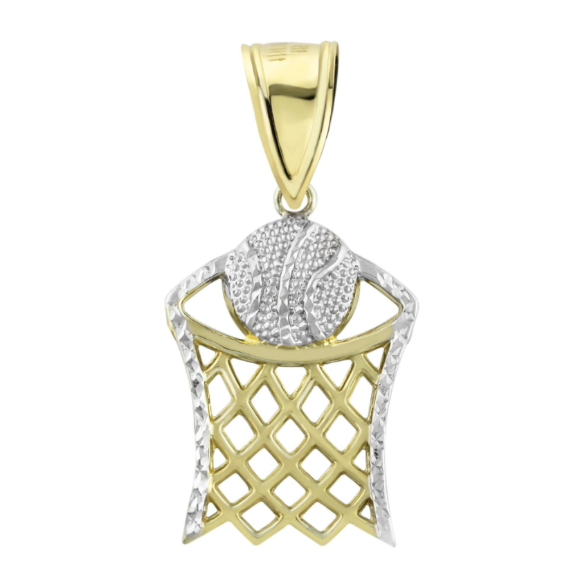 10K Two Tone Basketball Charm