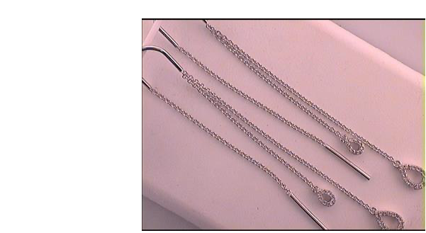 10k Gold Round 1/8 Cttw Diamonds Double Teardrop Dangle Threader Earrings