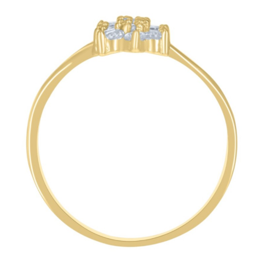 10k Yellow Gold Womens Cubic-Zirconia Flower Fashion Ring