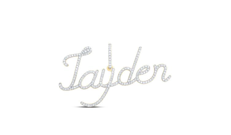 10K Yellow Gold “Jayden” Name Pendant with 3/4 CTTW Round Diamonds