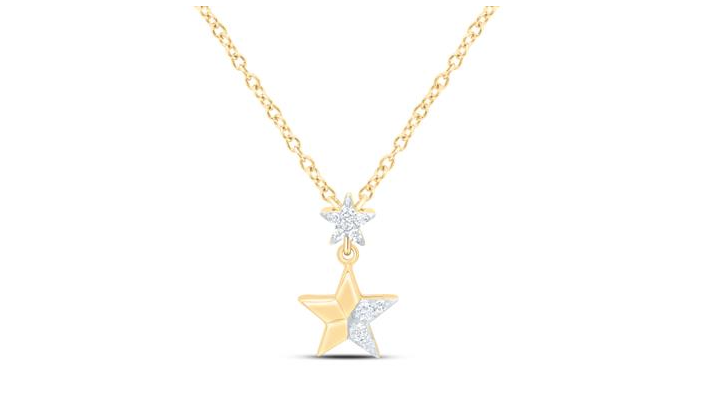 10k Gift Star Diamond Charm Diamond Chain (WITH CHAIN) (18 INCH)
