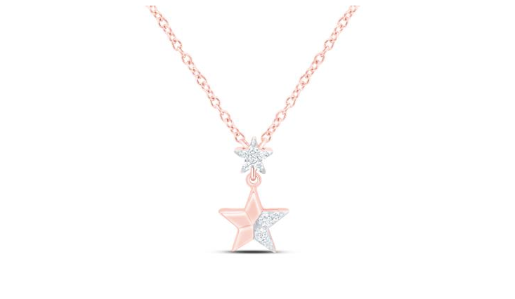 10k Gift Star Diamond Charm Diamond Chain (WITH CHAIN) (18 INCH)