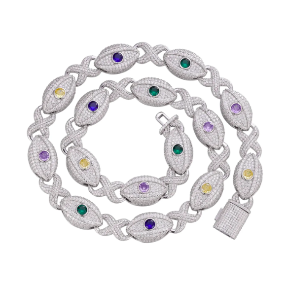 Sterling Silver Infinity Moissanite Gemstones Necklace