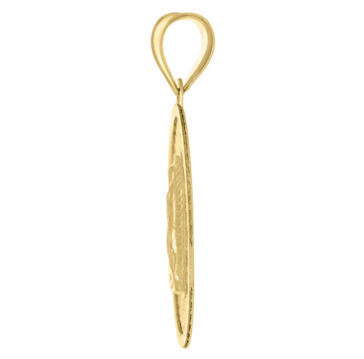 14k Yellow Gold Unisex Medallion Guadalupe Pendant