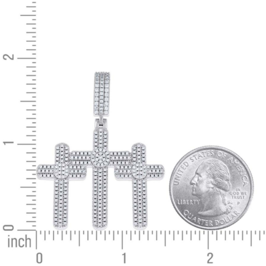 Sterling Silver Triple Crosses Charm