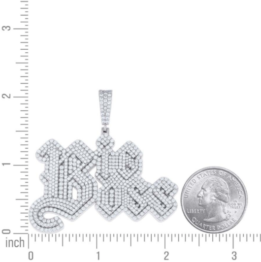 Sterling silver white sapphire pendant for men – no chain included