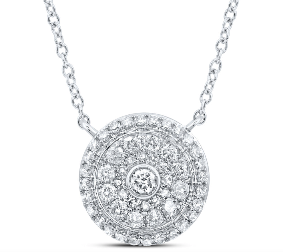 14k White Gold Round 1/2 Cttw Diamonds Magestic 18" Necklace