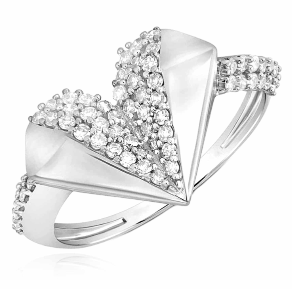 10k Gold Gift Heart 3/8 Cttw Diamond Ring