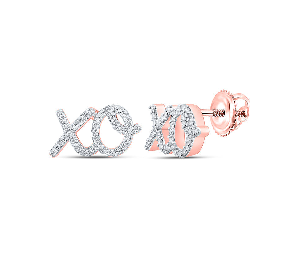 10k Rose Gold XOXO Nicoline 1/6 Cttw Diamond Earrings