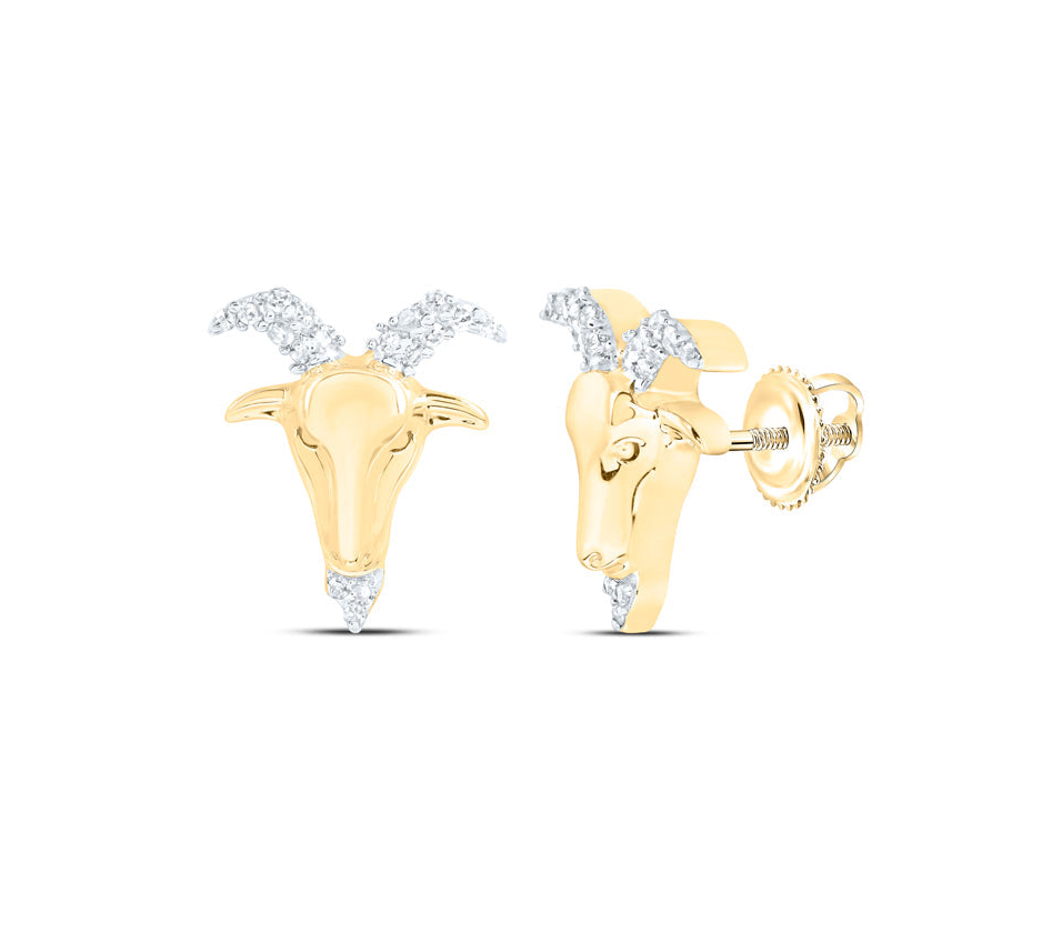10K Goat 1/10 Cttw Diamond Studs