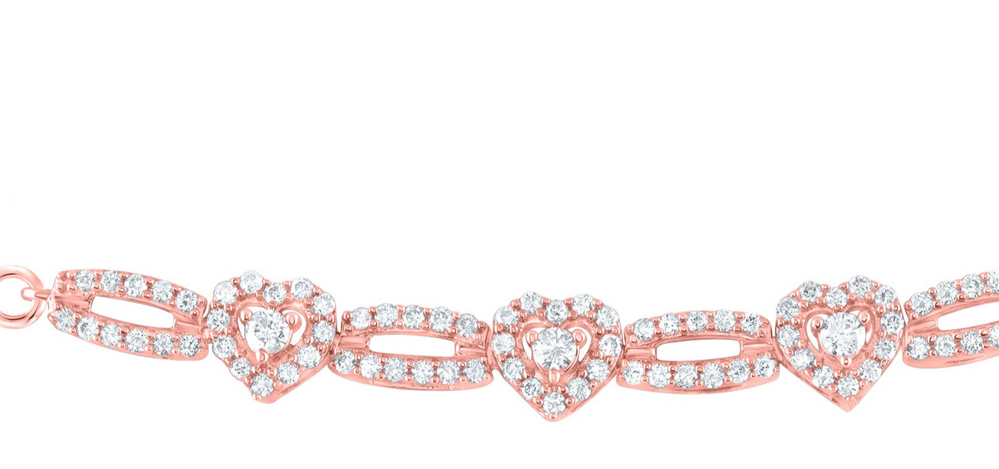 Elegant 10K Rose Gold Diamond Bolo Bracelet with 1/2 Carat Total Weight