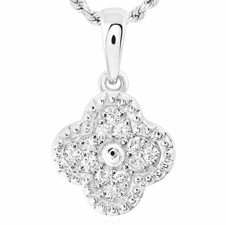 10K Gold 1/5 Cttw Diamond Clover Charm