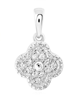 10K Gold 1/5 Cttw Diamond Clover Charm