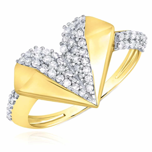 10k Gold Gift Heart 3/8 Cttw Diamond Ring