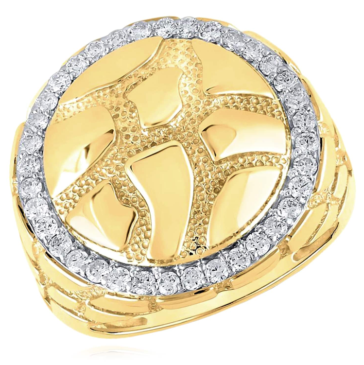 10K Diamond 3/4 Cttw Nugget Ring