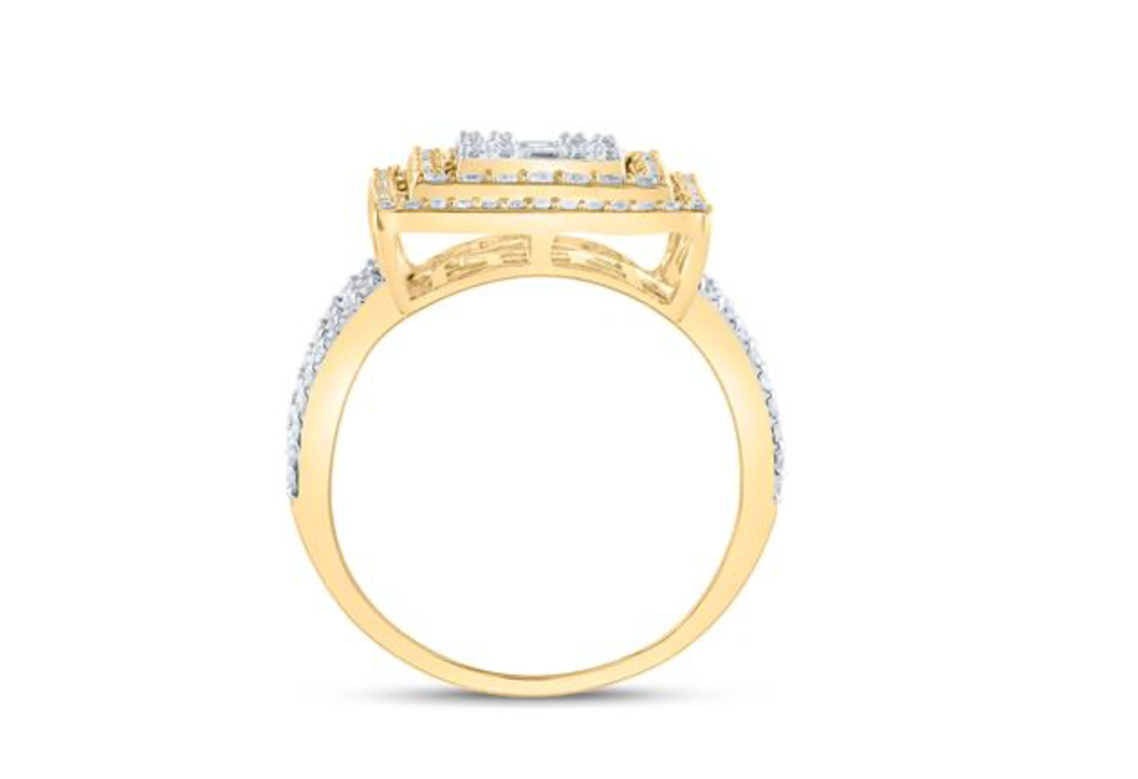 1 7/8 CTW Natural Baguette Bridal Ring – 14K Yellow Gold