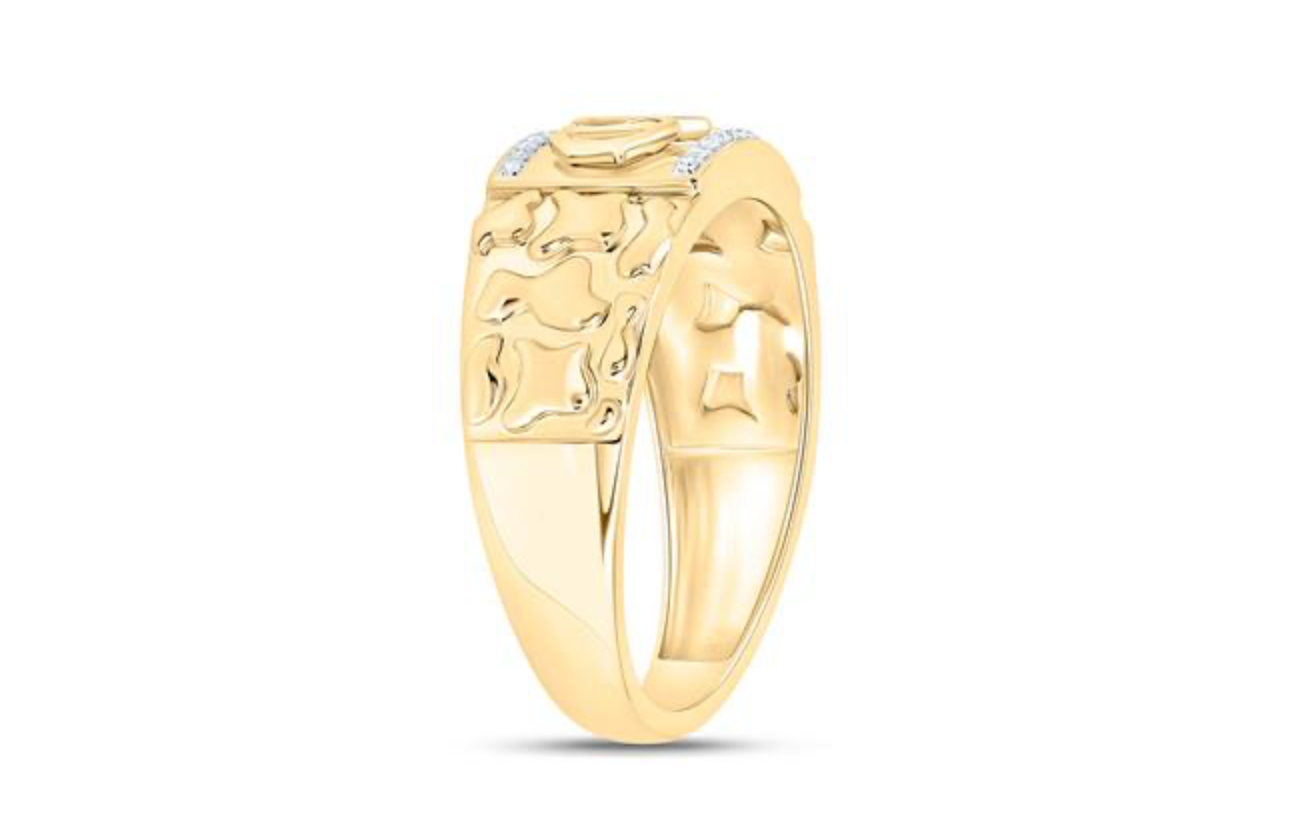"DAD” Ring in 10K Yellow Gold – 1/12 CTW Natural Diamonds