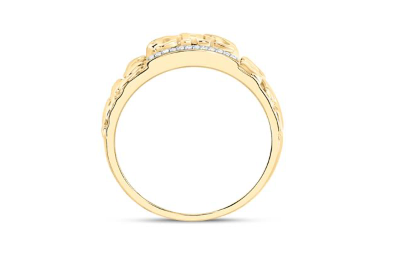 "DAD” Ring in 10K Yellow Gold – 1/12 CTW Natural Diamonds