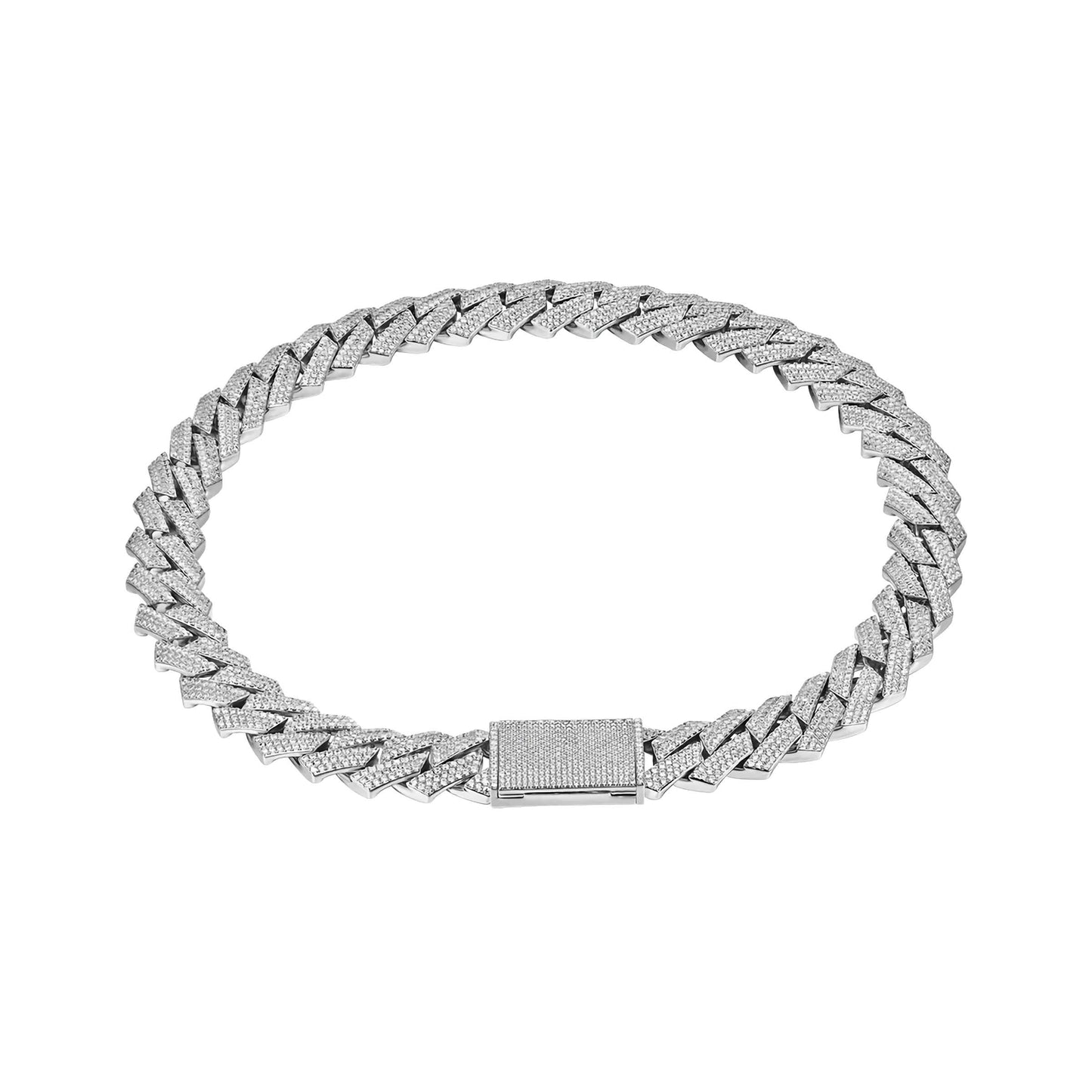Sterling Silver 10mm Cuban Moissanite Necklace