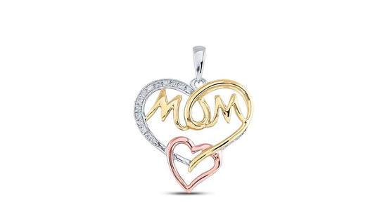 Sterling Silver Diamond Mom Charm