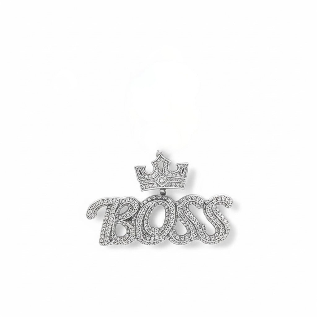 6.33 CT Moissanite ‘BOSS’ Pendant in Sterling Silver for Men