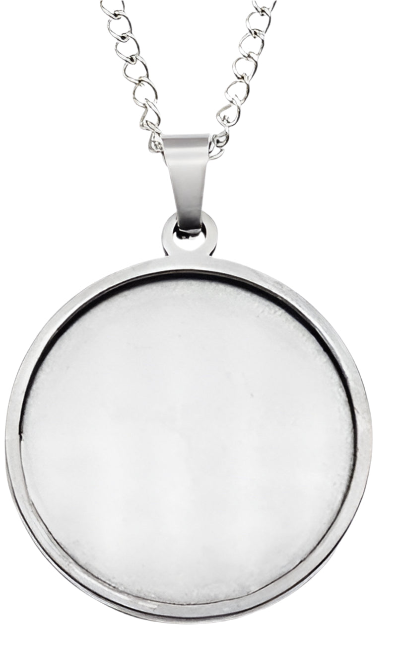 Custom stainless steel picture pendant with engraved photo, no chain included
