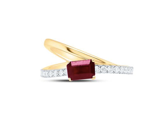 Natural gemstone ladies ring in 14k yellow gold with 1/3 CTW diamonds