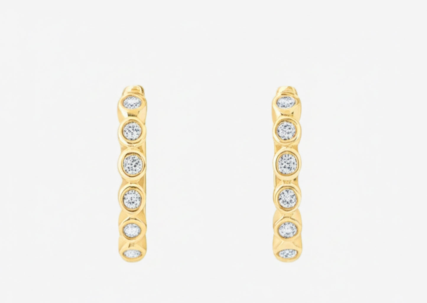 1/10 CTW Diamond Hoop Earrings in Yellow Gold
