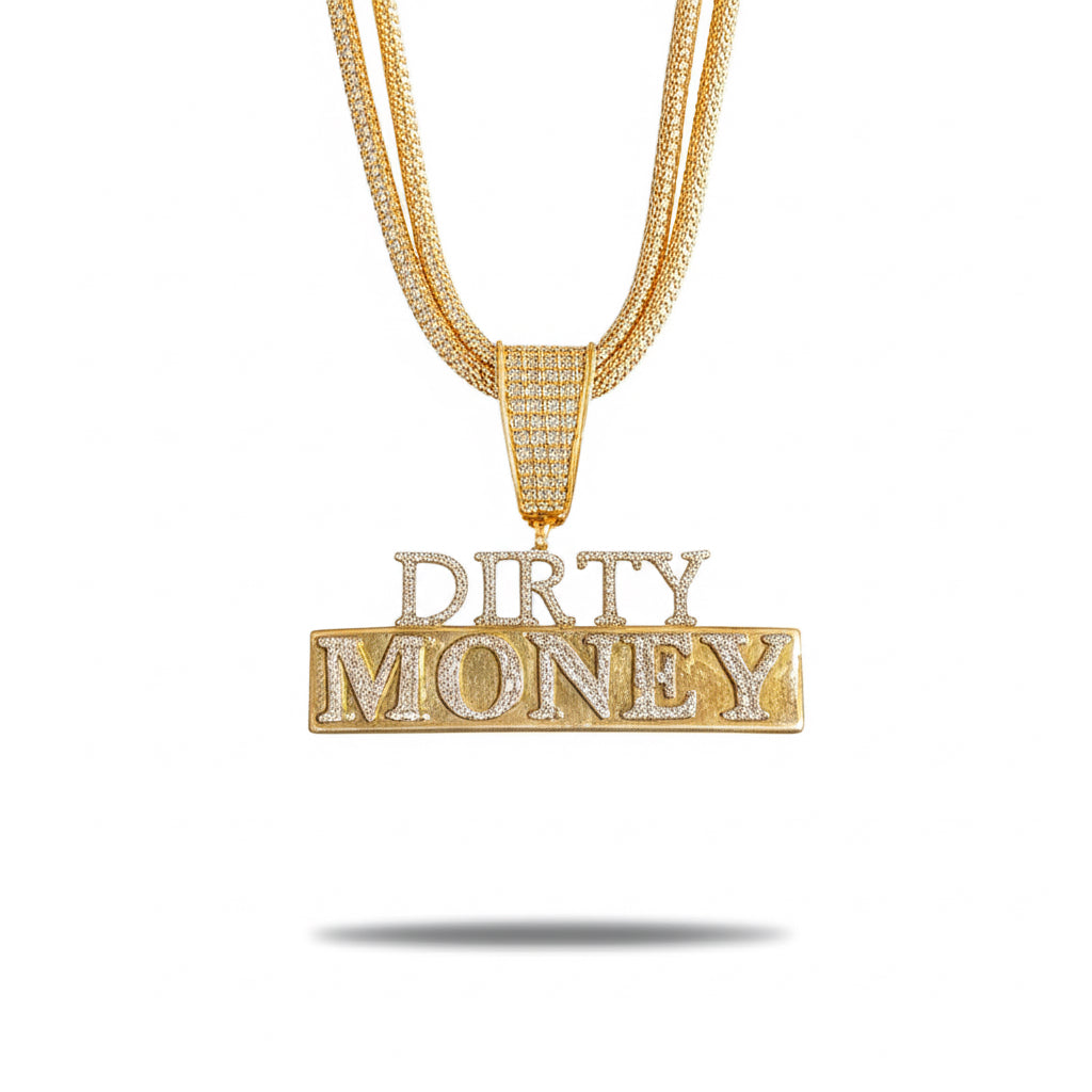 Luxury Dirty Money pendant with 0.60 CTTW diamonds in yellow gold