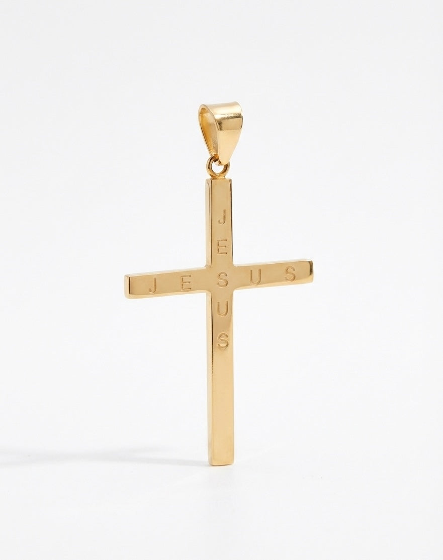 Christian gold cross pendant stainless steel