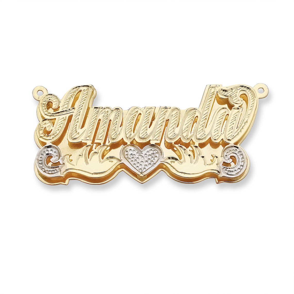 10K Yellow Gold Diamond Cut Custom Nameplate
