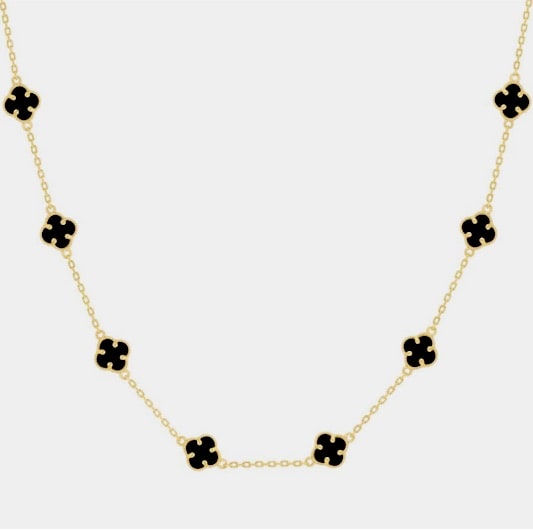 10K Black Clover Necklace