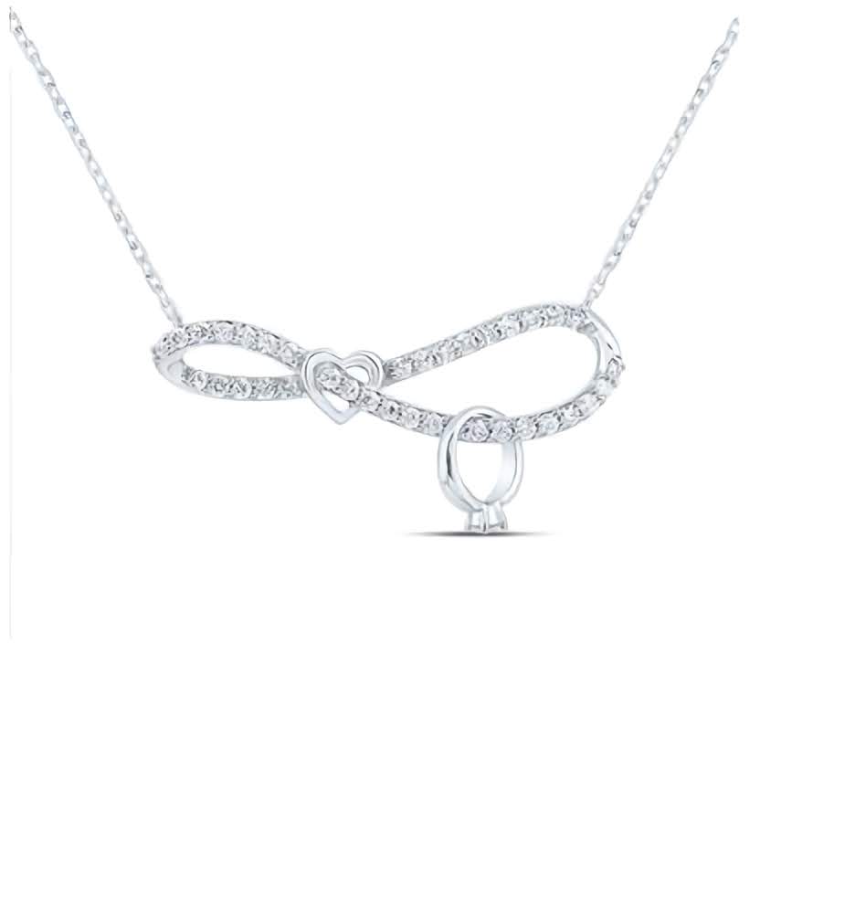 10k Infinity Promise Necklace 1/4 Cttw Diamonds 18 Inches