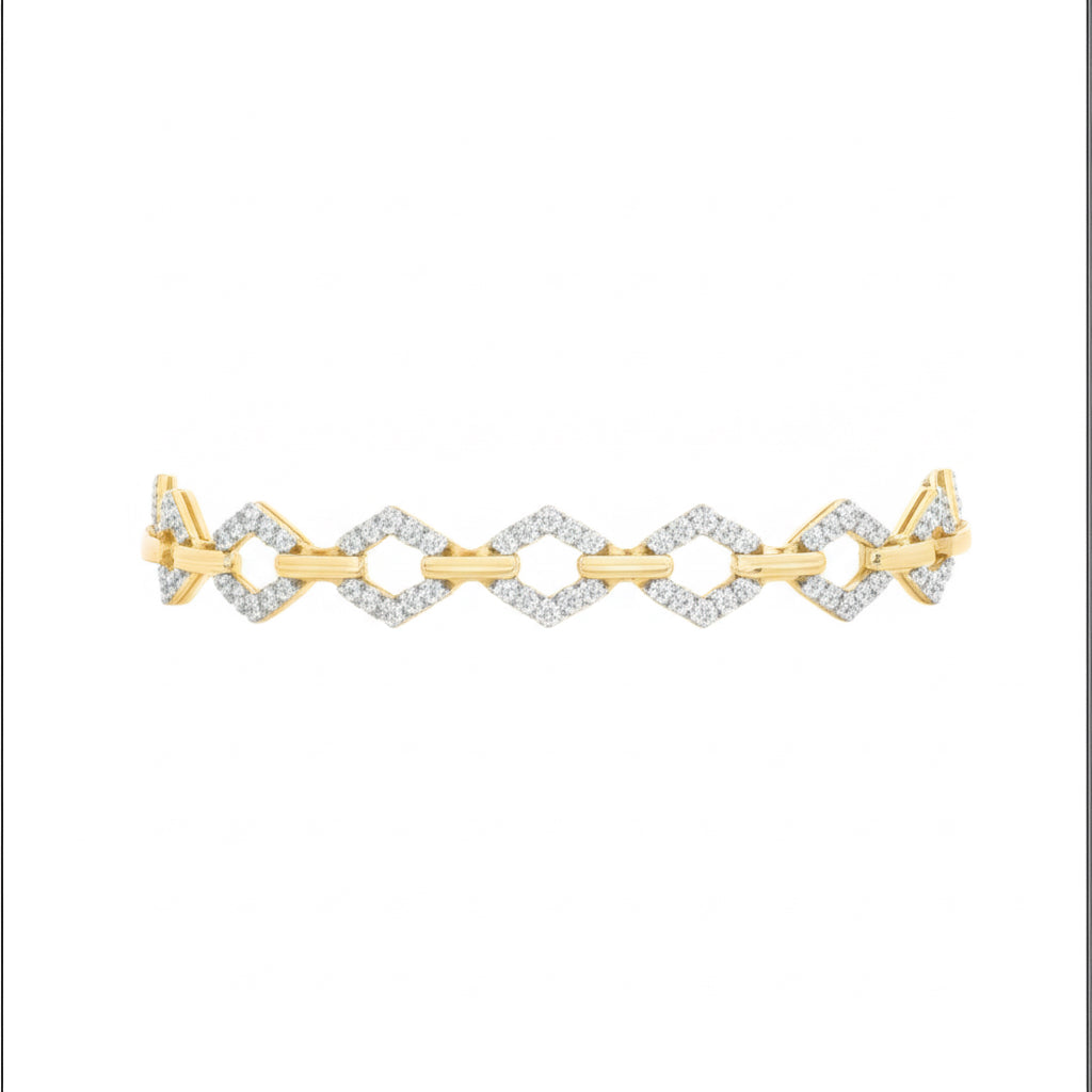 Front view of 7-inch ladies natural diamond bracelet – 1/4 CTW