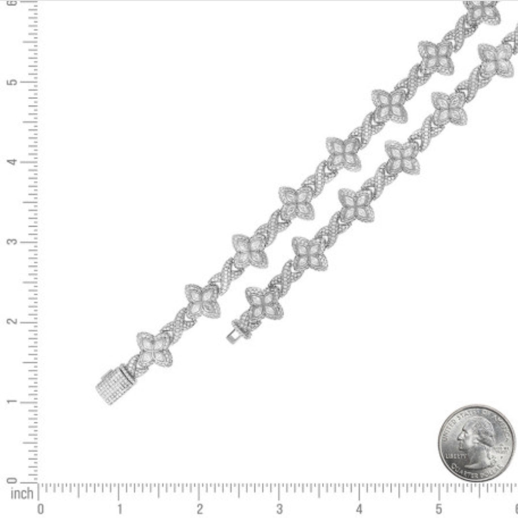 Luminous Clover Bracelet β Moissanite in 925 Silver