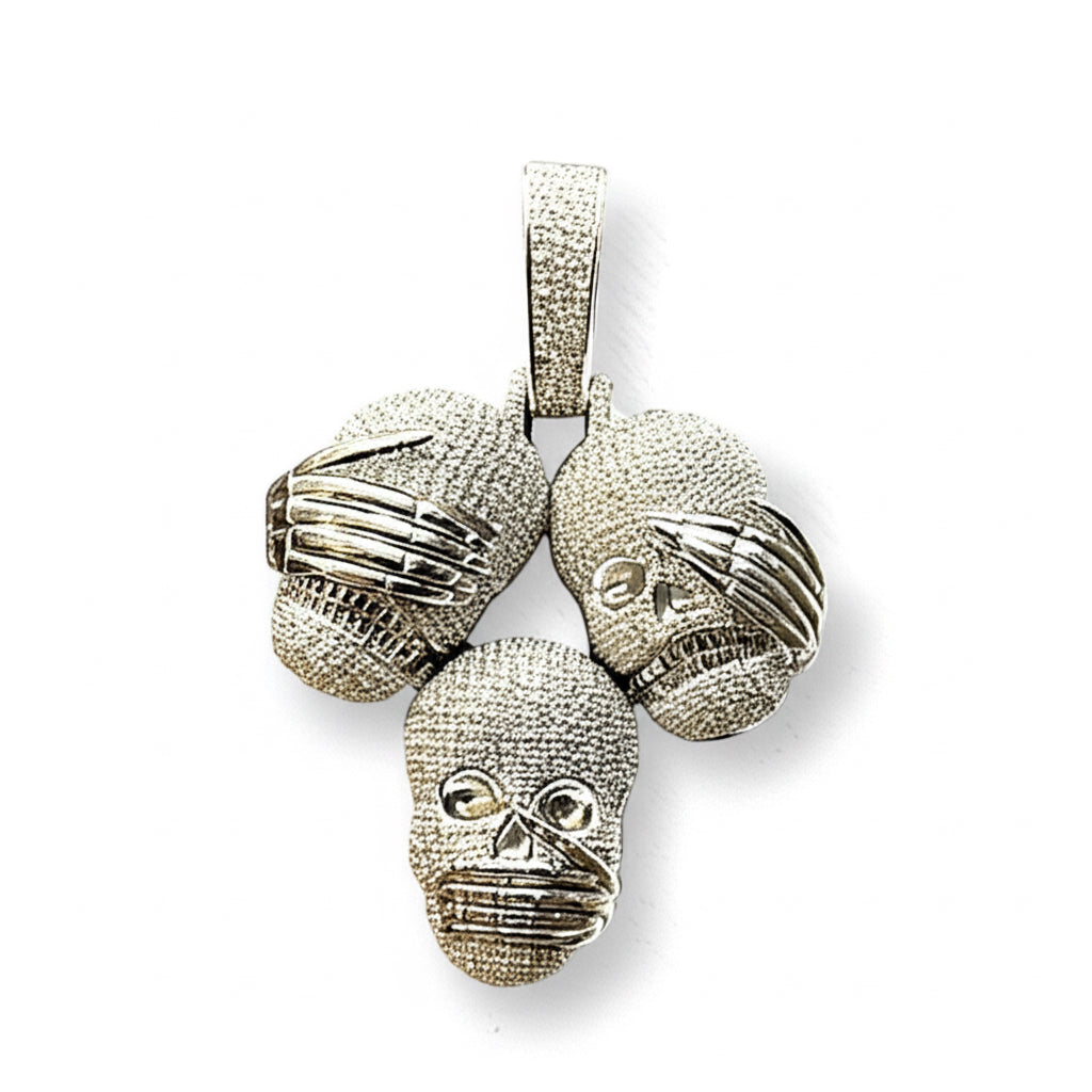 Men’s 4 Carat Moissanite Pendant in Sterling Silver with Iced-Out Design
