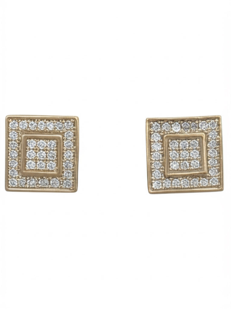 Men’s 10K gold diamond earrings with 1/4 carat total weight