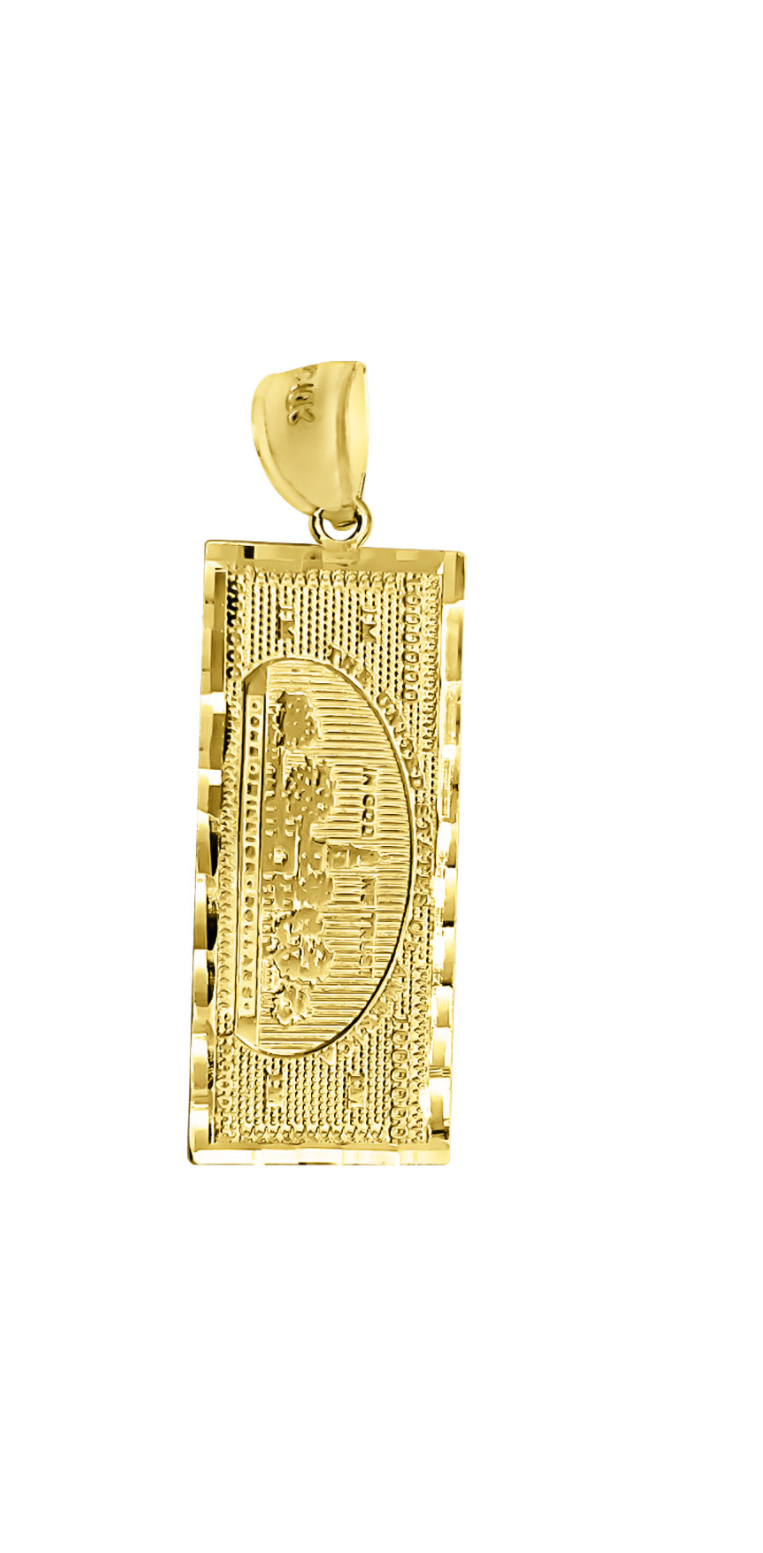 10k Yellow Gold Mens One Million Dollar Bill Charm