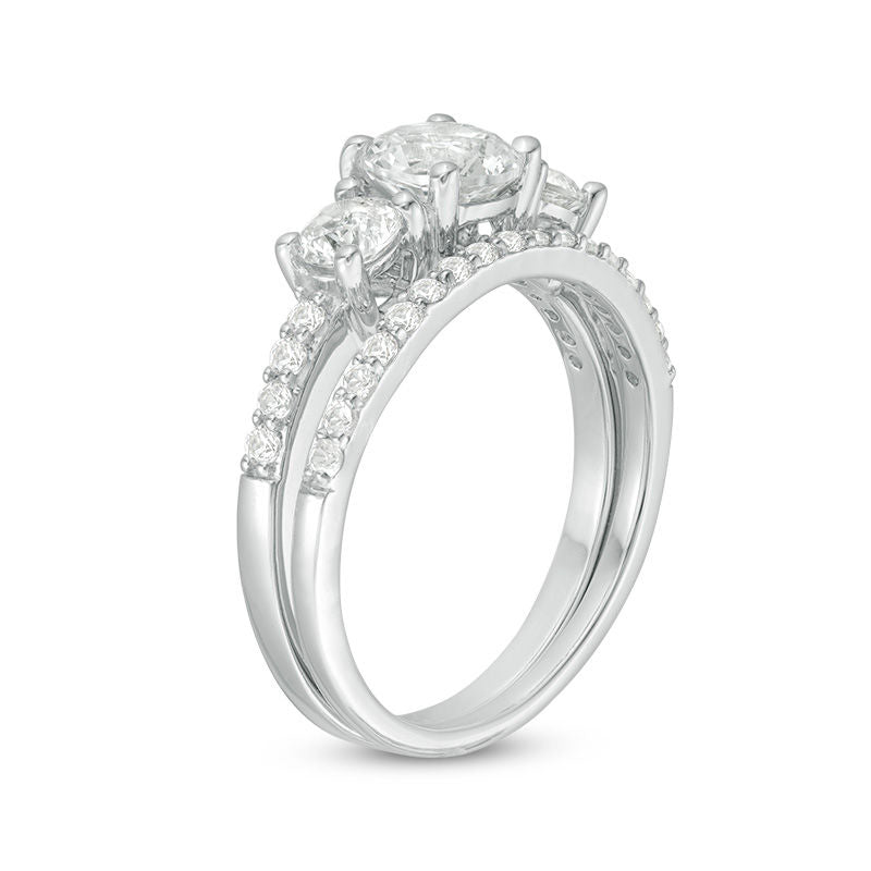 1.35 carat moissanite duo ring in size 6