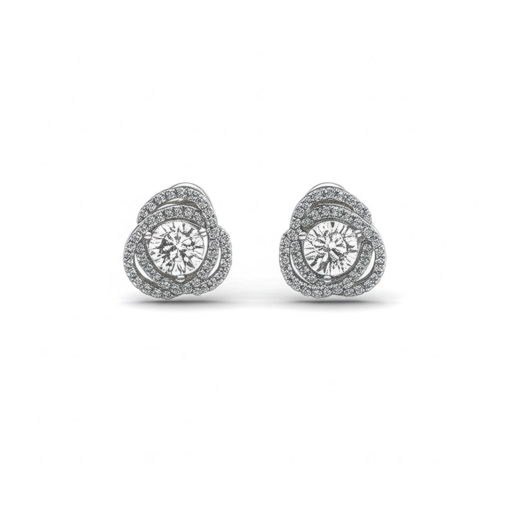 2.31 CT Moissanite Love Knot Earrings in Sterling Silver