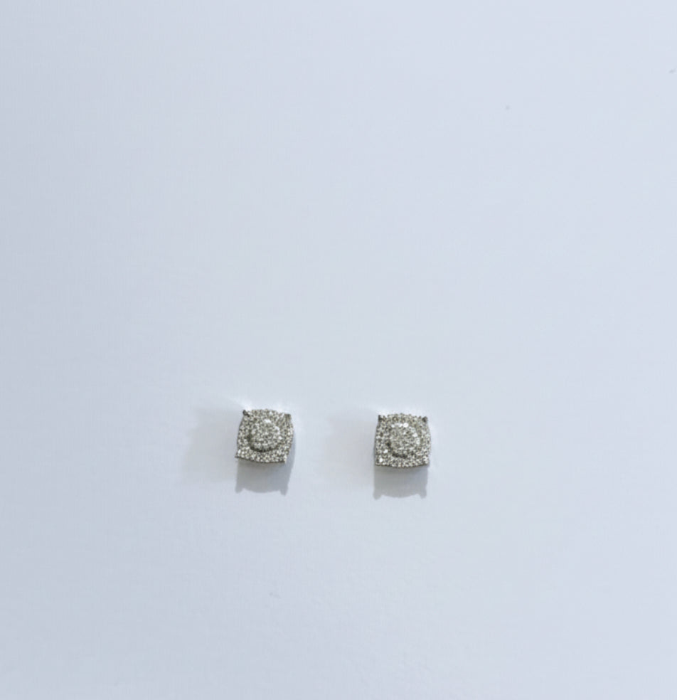 Sterling Silver 0.33 CT Moissanite Stud Earrings on white background