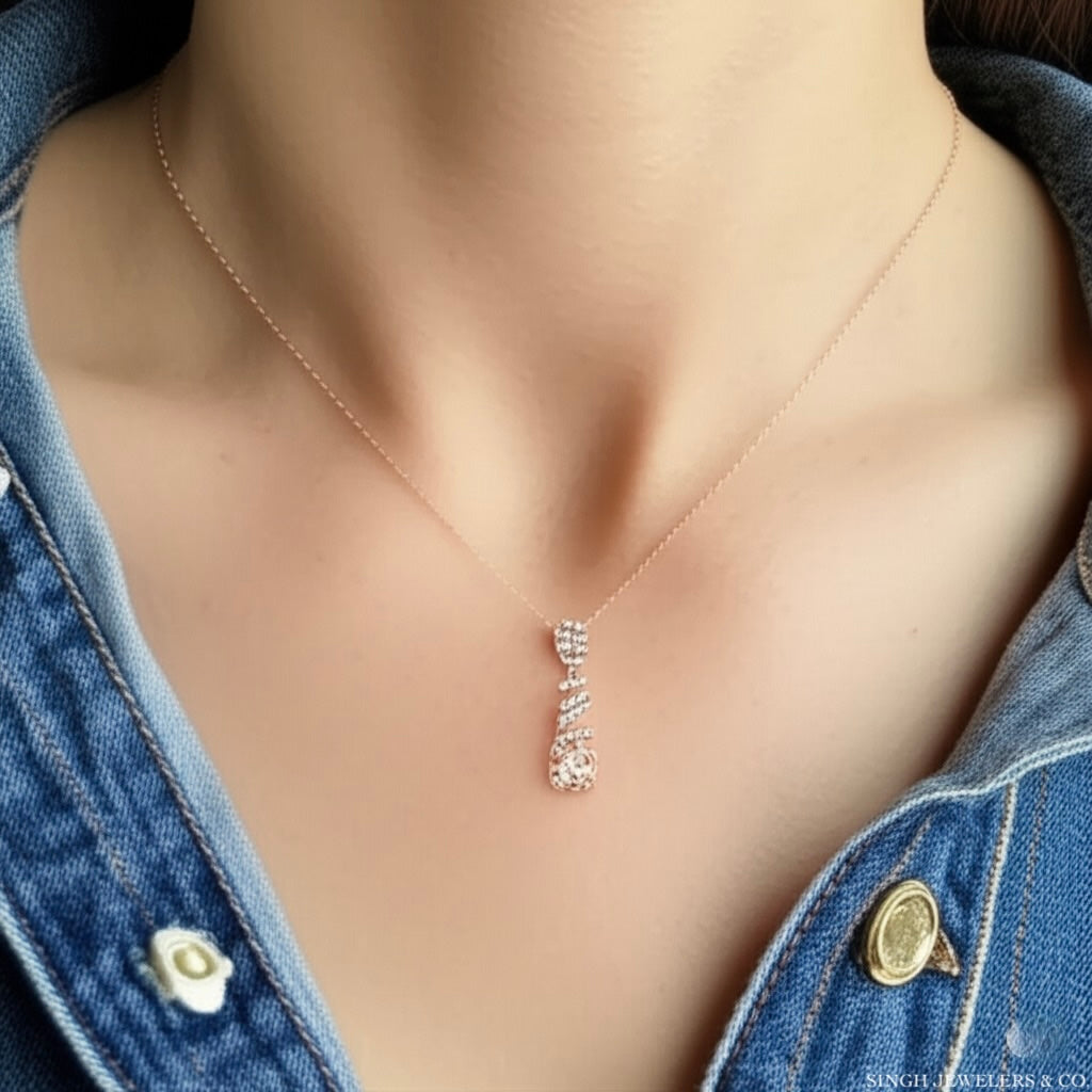 10K Natural 1 Ct Morganite Round 1/5 Cttw Diamonds Spiral Pendant
