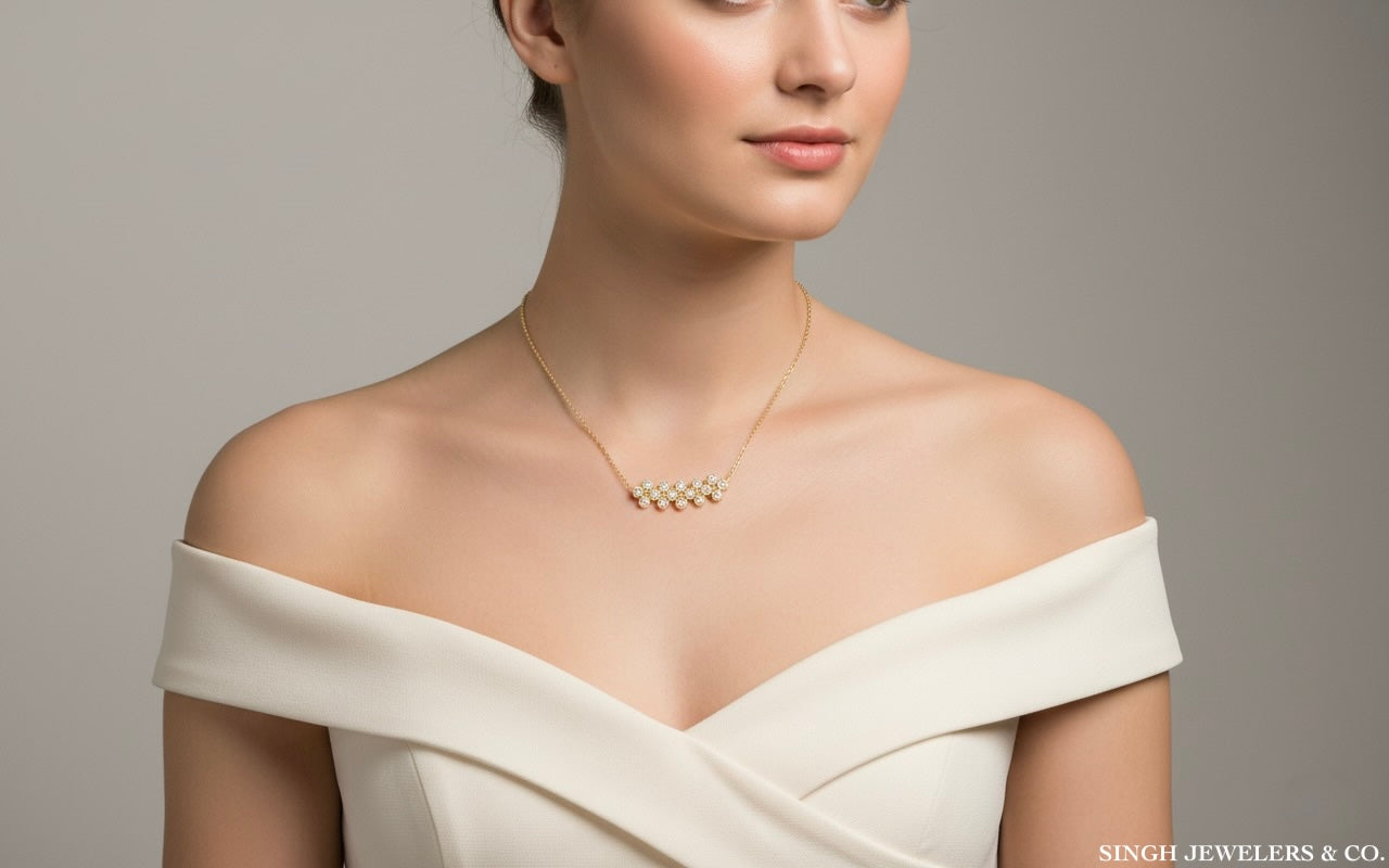 3/8 CTW natural diamond clover necklace in 14K yellow gold, 18-inch chain, elegant design for gifts or special occasions