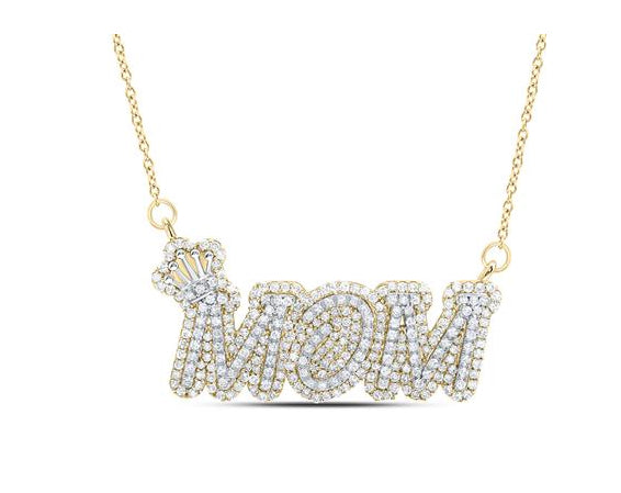 1CTW natural diamond 'Mom' necklace with 18-inch chain