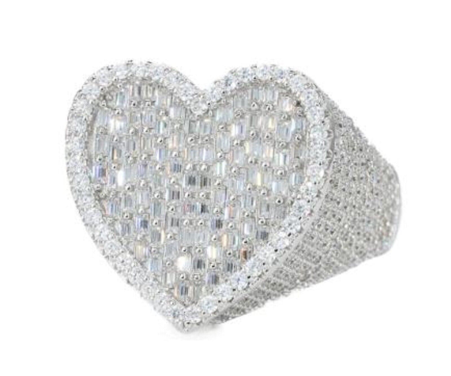 Sterling Silver Moissanite Heart Ring